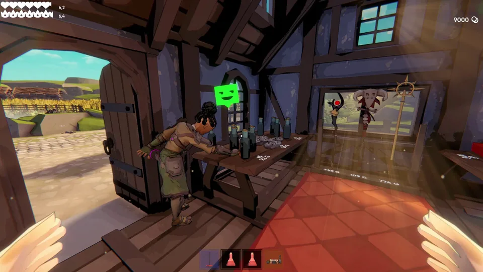Dungeon interior with loot containers